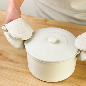 鍋つかみ 和風 厚手 綿麻 耐熱 やけど防止 ミトン キッチン 電子レンジ オーブン グリル 炊飯器 吊り下げ用 丈夫 滑りにくい シンプル 無地