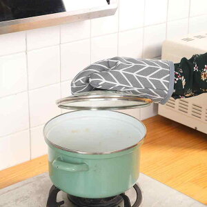 鍋つかみ オーブンミトン 綿麻 耐熱 やけど防止 キッチン 電子レンジ 料理 調理 ベーキング シンプル 厚手 防汚 断熱 滑り止め グリッド柄 幾何学柄 モダン(x3)