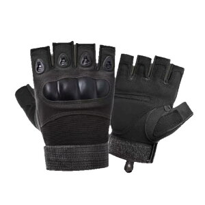 タクティカル グローブ メンズ 男性用 ハーフフィンガー 耐切創 耐衝撃 保護 滑り止め グリップ アウトドア スポーツ ミリタリー トレーニング 登山 サイクリング ポリエステル製 春夏 ブラ