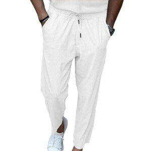 パンツ メンズ 厚手 コーデュロイ ワイドパンツ ドローストリング 無地 ボトムス 男性用 ルーズ ストレート カジュアル スポーツ 普段使い 部屋着 スウェット ジャージ 通気性 洗濯機可 イー