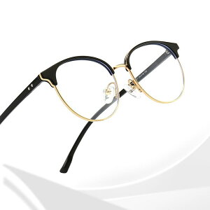 メガネ ブルーライトカット 伊達眼鏡 ラウンド型 ビッグサイズ TR素材 金属製 クラシックデザイン 男女兼用 PCメガネ スマホ用 ファッション小物 ブラック ゴールド シルバー ピンク クリア