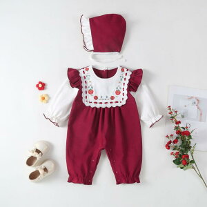 ロンパース カバーオール 新生児 女の子 ベビー 赤ちゃん 長袖 フード付き コットン 綿 春秋 バースデー 誕生日 お宮参り 退院着 普段使い お出かけ かわいい スウィート