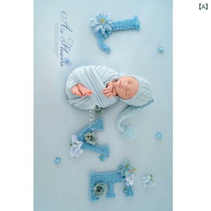 ベビー ロンパース 新生児 撮影用 ニューボーンフォト 百日祝い お宮参り 記念写真 ブルー 薄手 リネン素材 男の子 女の子 かわいい