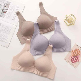 ブラジャー レディース 大きいサイズ ノンワイヤー ソフト綿混 カップ一体型 ベスト型 フロントホック 前開き 美背デザイン 授乳 マタニティ 産前産後 インナー リラックス