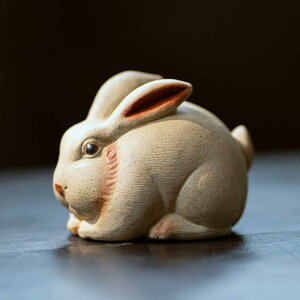 茶寵 宜興紫砂 うさぎ 干支 ティーペット 茶器飾り オブジェ 茶道具 アクセサリー 茶席用 小物 縁起物 かわいい 経年変化 インテリア