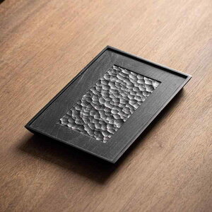 茶盤 無垢材 一枚板 家庭用 乾泡茶盤 壺承 レトロ 和風 侘び寂びスタイル 茶台 炭焼き スモーク加工 アッシュウッド 手作り 上質 長方形