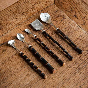 茶道具 紫竹 純錫 茶杓 茶さじ 茶匙 茶通 茶葉用 中国茶器 ティー用品 お茶入れ 普段使い