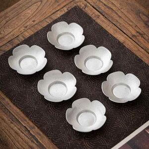 茶托 純錫製 花柄 ミニ カップマット コースター 手作り ハンドメイド レトロ アンティーク 禅風 和モダン 断熱 茶道 来客用 おもてなし おしゃれ