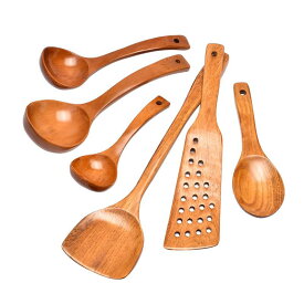 キッチンツールセット 木製 調理器具 フライ返し ヘラ おたま 飯杓子 各種 木製ハンドル フッ素加工鍋対応 耐熱 滑りにくい やけど防止 万能