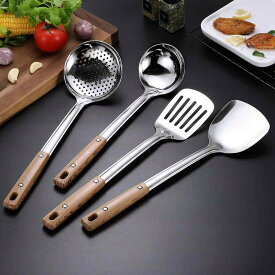 キッチンツール ステンレス鋼 調理器具セット 家庭用 厚手 フライ返し お玉 穴あきお玉 飯杓子 ターナー レードル すくい網 ヘラ 耐熱 滑り止め 非粘着 プラスチックハンドル