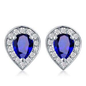 ピアス レディース 女性用 ティアドロップ しずく型 サファイア カラーストーン 人工宝石 半貴石 ローズレッド ダークブルー 上品 エレガント 欧米風 金メッキ ローズゴールドメッキ 耳飾り