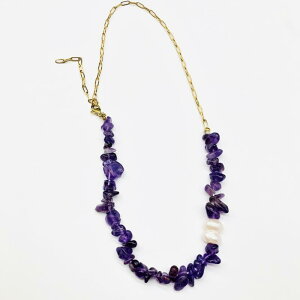 ネックレス レディース ユニークデザイン アメジスト パール 8の字 瓢箪モチーフ チタン鋼 ハンドメイド 鎖骨ネックレス ショート カジュアル きれいめ