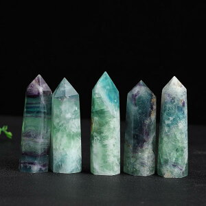 パワーストーン 天然石 クリスタルポイント フローライト 蛍石 シングルポイント 六角柱 研磨 置物 オブジェ ヒーリング 浄化 瞑想 インテリア 癒し カラフル