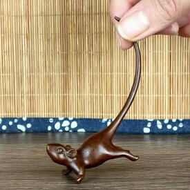 置物 アンティーク調 レトロ かわいい ネズミ 長尾 卓上飾り 開運 縁起物 干支 十二支 福禄寿喜財 金属製 デスク リビング インテリア 雑貨 小物 アニマル