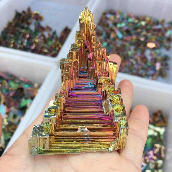 楽天市場】鉱物 標本 ビスマス結晶 レインボーカラー 玉虫色 天然形状 