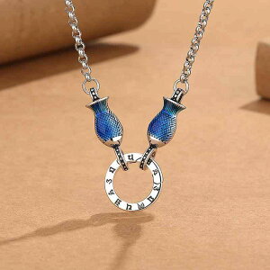 ネックレス 男女兼用 レトロ 七宝焼き エナメル 双魚 六字真言 般若心経 個性的 取り外し可能 ミニチュアペンダント 銅製 ユニーク カジュアル おしゃれ アクセサリー