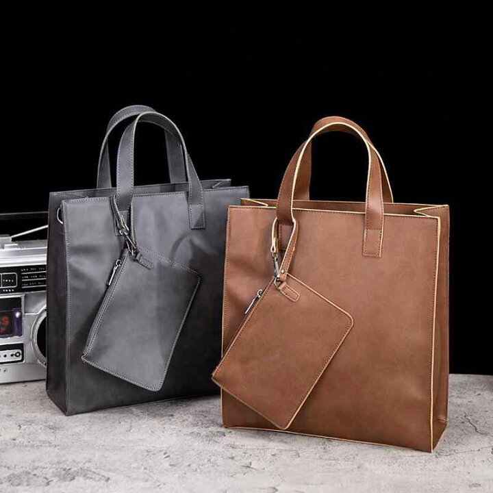 楽天市場】メンズ バッグ 縦型 トートバッグ レトロ ヴィンテージ PU 