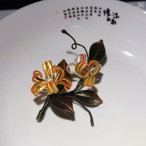 ブローチ ワイヤーアート スイカズラ キンモクセイ ラン スズラン 花モチーフ パール レトロ アンティーク風 普段使い デイリー フォーマル カジュアル 漢服 シャツ ブラウス アクセサリー