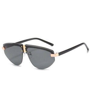 サングラス レディース フレームレス キャットアイ UV400カット 紫外線対策 PCレンズ 軽量 ゼリーカラー 春夏 ファッション小物