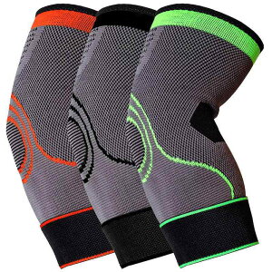 肘サポーター メンズ 男性用 スポーツ ナイロン ニット 加圧 コンプレッション トレーニング フィットネス サイクリング バスケットボール ランニング 負担軽減(x2)