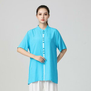 太極拳服 男女兼用 ユニセックス テンセル ジャカード 上下セット ミドル丈 演武用 練習着 稽古着 武術服 ドレープ感 光沢 吸湿速乾 軽量 エレガント