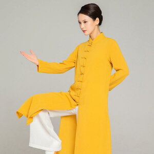 太極拳服 レディース 春夏 ミドル丈 麻 リネン 部屋着 リラックス着 武術練習着 稽古着 普段使い 快適 上下セット セットアップ