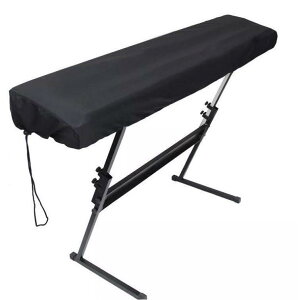 電子ピアノカバー 88鍵 61鍵 キーボードカバー デジタルピアノ 楽器保護 防塵 防水 撥水 伸縮性 巾着 ドローストリング ポリエステル製 ブラック