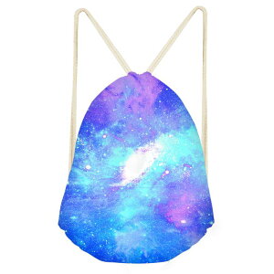 巾着袋 星空 プリント ドローストリング 鮮やか カラフルデザイン 軽量 コンパクト 持ち運びやすい 収納 ポーチ 小物入れ アウトドア レジャー 旅行 スポーツ お出かけ 普段使い サブバッグ(