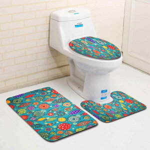 バスマット クリスマス トイレマット 便座カバー 3点セット 浴室 トイレ用 ポリエステル 吸水速乾 滑り止め 洗濯機丸洗い 長方形 快適