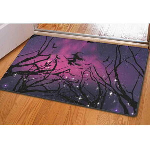 マット ハロウィン 魔女 カボチャ コウモリ 玄関用 キッチン用 フロア用 ゴム ラバー 長方形 デコレーション 飾り インテリア 敷物(x3)