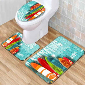 トイレ 3点セット 便座カバー 足元マット バスルーム用 機械織り ポリエステル製 洗濯機対応 丸洗いOK モダンデザイン シンプル おしゃれ 模様替え