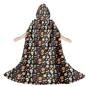 キッズ 男女兼用 ハロウィン ケープ 動物柄 キャラクター柄 フード付き リボン付き マント コスプレ 仮装 パーティー イベント ポリエステル 秋冬
