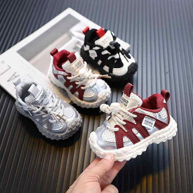 靴 スニーカー キッズ ベビー 男の子 女の子 ファーストシューズ ランニングシューズ ソフトソール メッシュ 通気性 消臭 滑り止め マジックテープ ローカット おしゃれ 春秋 ブラック ワインレッド グレー