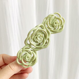 バンスクリップ レディース ヘアクリップ ヘアアクセサリー 薔薇 ローズ マット 上品 まとめ髪 お風呂用 髪留め アクリル