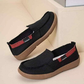 靴 シューズ メンズ 帆布 キャンバス フラットヒール ぺたんこ 通気性 軽量 滑り止め カジュアル 普段使い 麻 リネン 柔らかい ソフト 浅口 配色 夏 サマー