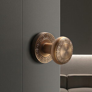 ドアノブ 新中国風 モダン アンティーク調 レトロ 室内用 隠し扉ロック 隠し戸 片面施錠 球形ドアハンドル ボール型 取っ手 背景壁 アクセントウォール 亜鉛合金 アンティークゴールド 古銅
