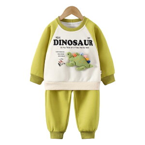 キッズ 男の子 セットアップ トレーナー スウェット 上下セット 立体恐竜柄 かわいい 韓国風 おしゃれ カジュアル 普段着 部屋着 肌触り やわらか 綿 幼児服 ベビー服 秋冬 プルオーバー カ