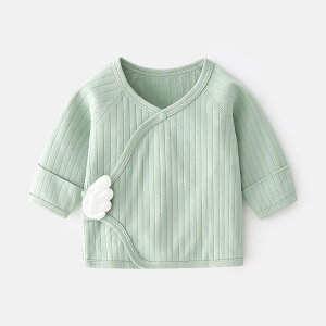 トップス ベビー肌着 新生児 赤ちゃん 綿100% コットン 和尚服 短肌着 開襟 縫い目なし ノンストレス 柔らかい 春秋 天使の翼 プリント かわいい 丸首デザイン 出産祝い ギフト 男女兼用