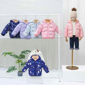 中綿ジャケット ベビー キッズ 男の子 女の子 男女兼用 秋冬 防寒 アウター コート 厚手 暖かい 裏起毛 ジップアップ フード付き うさぎ柄 ポニー柄 通園 普段使い かわいい ピンク ブルー ネ