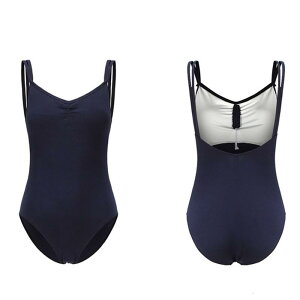 レオタード ダンス 大人 レディース ガールズ バレエ 体操 練習着 発表会衣装 キャミソール バックオープン ワンピース型 綿 コットン ストレッチ 肌に優しい 快適 無地 黒 赤 青 ピンク 豊富