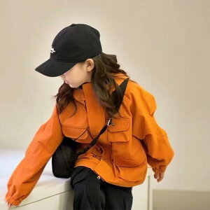 ジャケット ガールズ ジュニア 春秋 ウインドブレーカー 防風 軽量 薄手 ジャンパー ブルゾン アウター 通学 普段使い アウトドア おしゃれ カジュアル イエロー