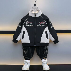 ジャケット 男の子 キッズ ジュニア 春秋 切り替え 配色 おしゃれ カジュアル スポーツ ウインドブレーカー ジャンパー ジップアップ 長袖 ショート丈 ポリエステル 黒 白