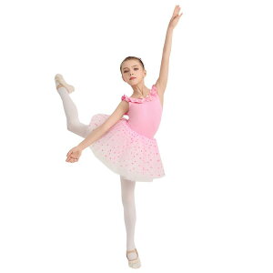 ダンスウェア キッズ 女の子 幼児 バレエ レオタード チュチュ ノースリーブ 綿 コットン ピンク 練習着 発表会 新体操 子供服 ジュニア