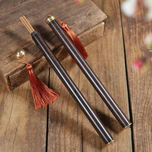 香炉 紫光檀 黒檀 無垢材 多機能 香筒 線香ケース お香入れ 銅製香立て 携帯用 旅行用 自宅用 室内用 コンパクト 彫刻 手彫り 瞑想 ヨガ 癒し リラックス ギフト 記念品