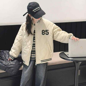中綿コート 女の子 ジュニア キッズ 厚手 防寒 アウター ジャケット スタジャン ベースボールジャケット 韓国風 カジュアル 通学 秋冬