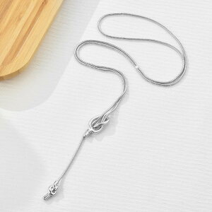 ネックレス レディース 女性用 セーラーノットモチーフ ゴールド 金メッキ チタン製 スネークチェーン ロングネックレス レトロ 個性的 ファッション デイリーユース 普段使い