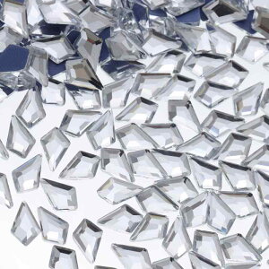 デコレーションパーツ 白 ガラス 不規則 クリスタル ラインストーン ホットフィックス ネイルアート DIY ハンドメイド 服飾 アクセサリー素材 レジン封入 スマホケース