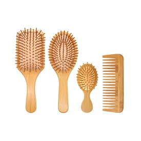 ヘアブラシ 楠竹製 天然木 エアクッションブラシ ワイド パドルブラシ 頭皮マッサージ 血行促進 順髪 ツヤ出し サラサラ 絡まない 静電気防止 頭皮ケア コーム(x3)