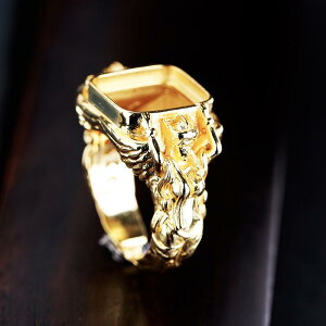 指輪 メンズ 宮廷 レトロスタイル 幾何学模様 シルバーメッキ 空枠 開口調節可能 ターコイズ 翡翠 南紅 セッティング用 アンティーク加工 ゴールドメッキ ホワイトゴールドメッキ(x2)