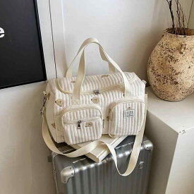 マザーズバッグ ユニセックス クマ柄 刺繡 キルティング 大容量 斜め掛け ショルダーバッグ ベビー用品 おむつ入れ 軽量 布製 普段使い 旅行用